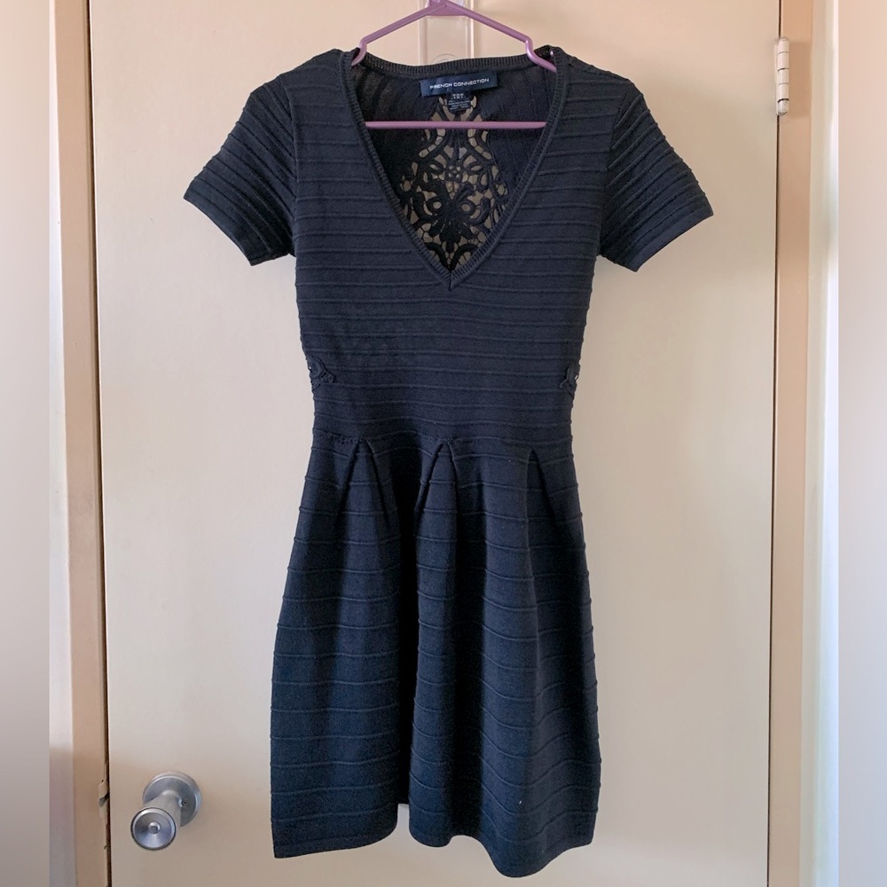 French Connection short Sleeved Black Dress